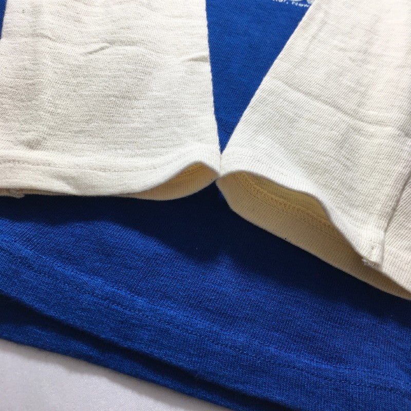 【0129】 DENIM DUNGAREE デニムダンガリー 長袖Tシャツ ロンT カットソー サイズ150 ブルー 丸首 フロントプリント カジュアル キッズ