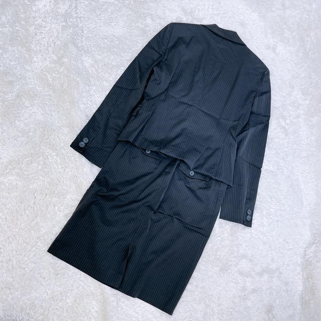 【01916】 NATURAL BEAUTY BASIC ナチュラル ビューティー ベーシック スカート スーツ 40 ブラック セット ポケットあり