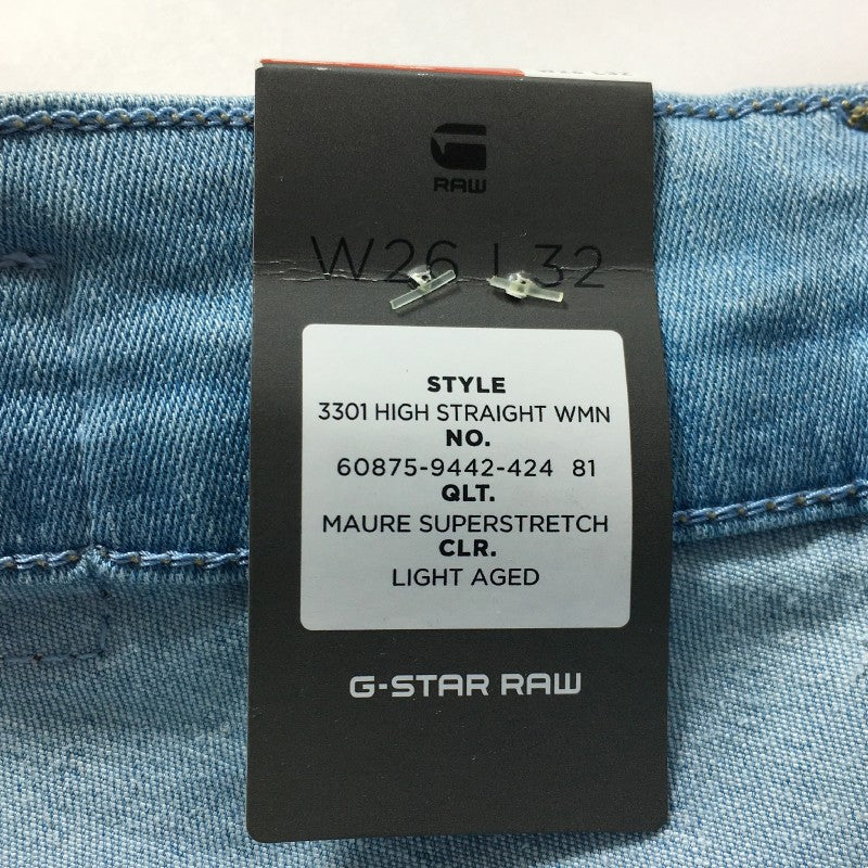 【07590】 新古品 G-STAR ジースター デニム ジーンズ ジーパン サイズW26L32 / 約M ライトブルー カジュアル かっこいい レディース