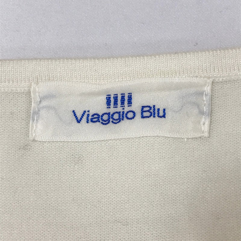 【08697】 Viaggio Blu ビアッジョブルー ノースリーブブラウス サイズ2 / 約M ホワイト レース 可愛い オシャレ 肌触りよい レディース