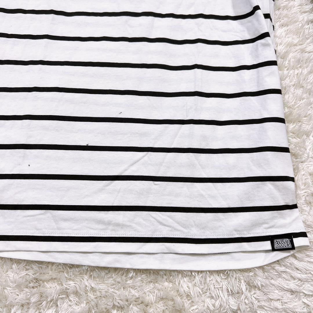 【09131】 ZARA ザラ トップス Tシャツ 半袖 パンツ ML 白 黒 2点セット セットアップ プリントTシャツ ボーダーTシャツ カジュアル