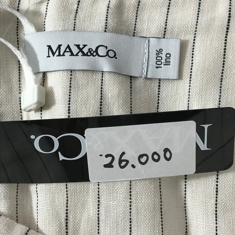 【09639】 新古品 MAX&Co. マックスアンドコー ひざ丈スカート サイズ48 / 約XL(LL) ホワイト ひざ下 スリット ミモレ丈 レディース