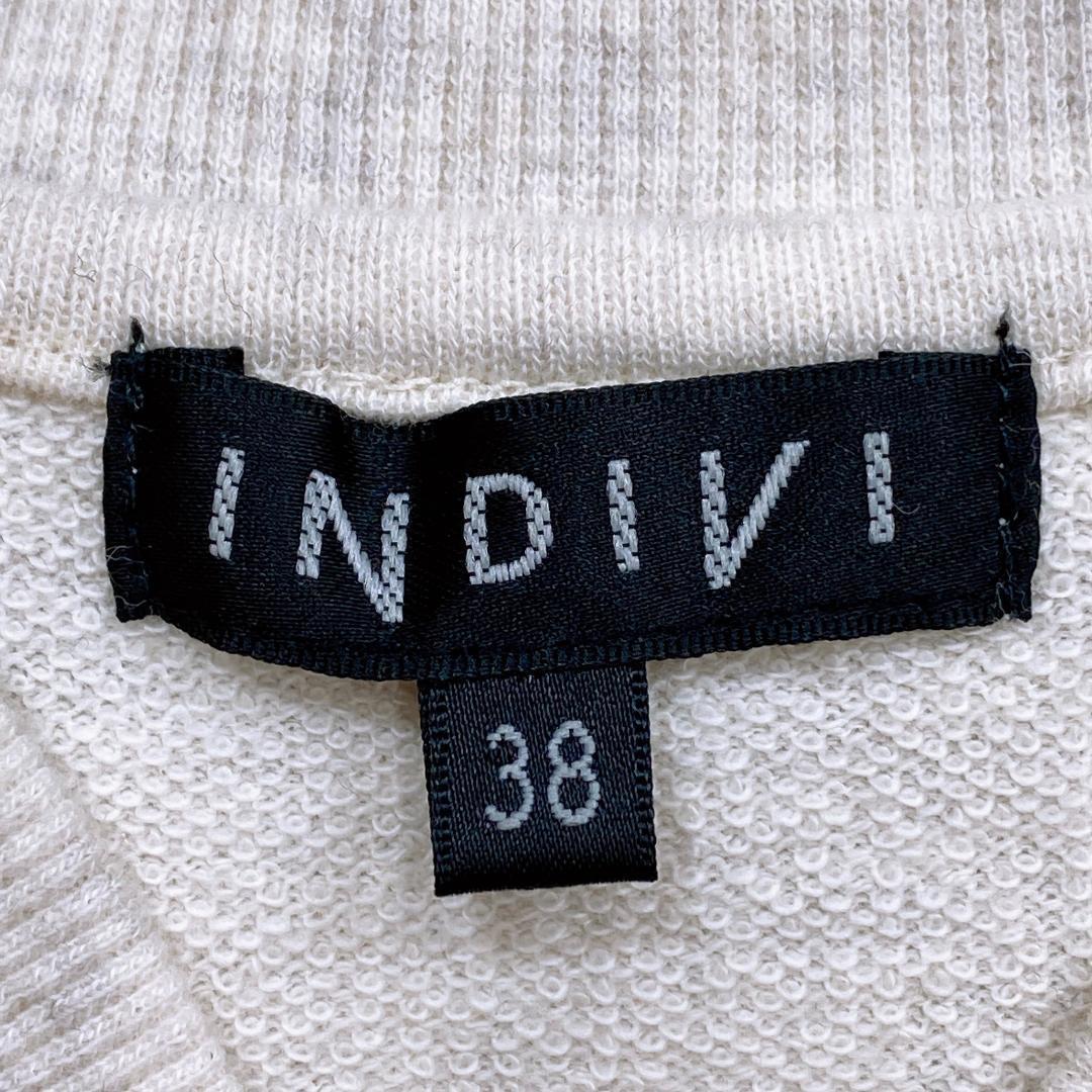 【09678】美品 INDIVI トップス 38 Mサイズ相当 ホワイト ブラック 良品 お買い得 インディヴィ 二点セット パーカー セーター レディース