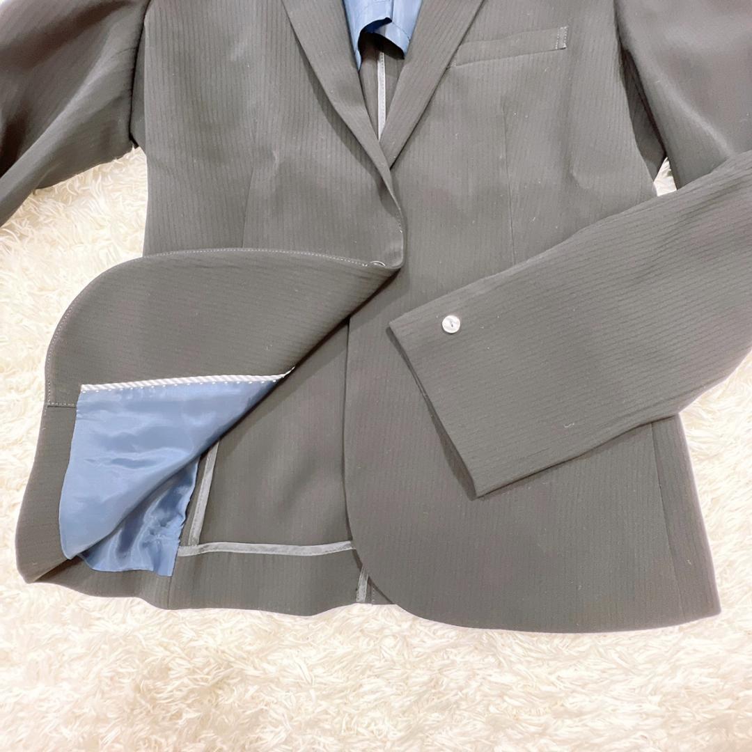 【10152】 ORIHICA オリヒカ ジャケット スカート 7号 Sサイズ相当 ブラック 2点セット スーツ オフィスカジュアル Aラインスカート