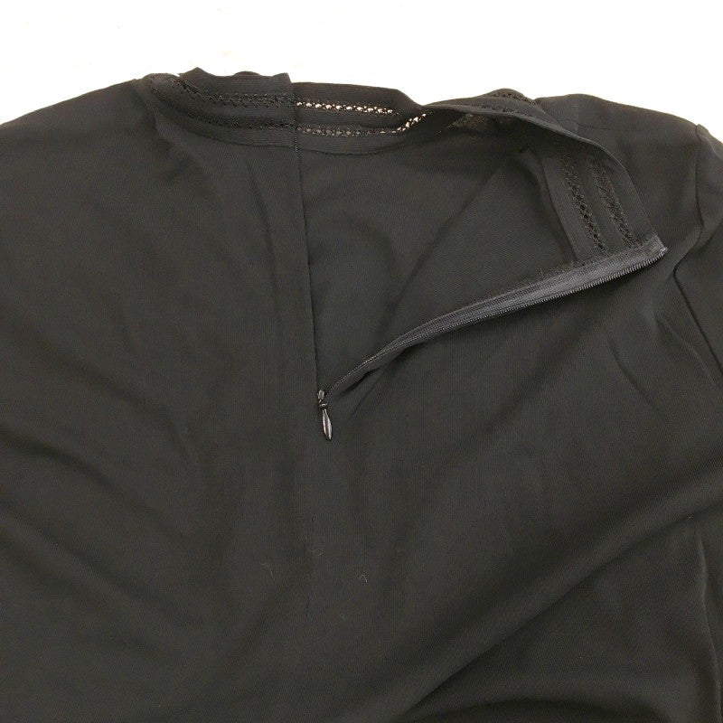 【10931】 新古品 plume-d'or パルムドール 半袖シャツ サイズ42 / 約XL(LL) ブラック 日本製 肩パット レディース 定価15000円