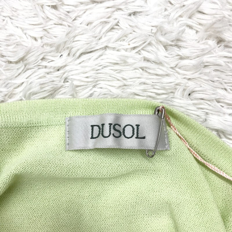 【11797】 DUSOL デュソール トップス サイズ11+ / 約L ライトグリーン シンプル 刺繡 ノースリーブ おしゃれ レディース