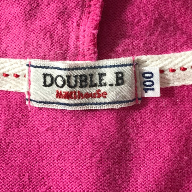 【12087】 DOUBLE_B ダブルビー セットアップ サイズ100 ピンク ミキハウス ガーリー クマ 刺繍 ファスナー かわいい カジュアル キッズ