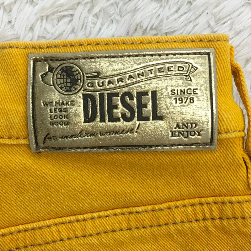 【12186】 新古品 DIESEL ディーゼル デニム ジーンズ ジーパン サイズW24 / 約S イエロー ストレッチ スリム ジッパーフライ レディース