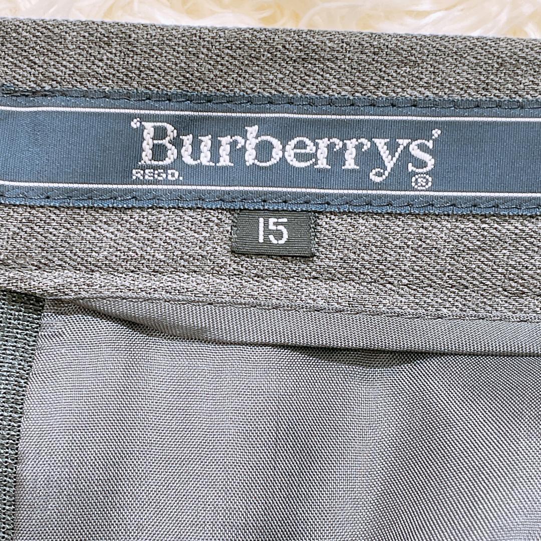 【12339】美品 BURBERRYS スカート グレー 15 XLサイズ相当 膝下丈 良品 バーバリーズ ひざ丈 ひざ丈スカート 大きいサイズ レディース
