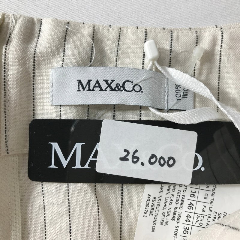 【12350】 新古品 MAX&Co. マックスアンドコー ひざ丈スカート サイズ48 / 約XL(LL) ホワイト ひざ下 スリット ミモレ丈 レディース