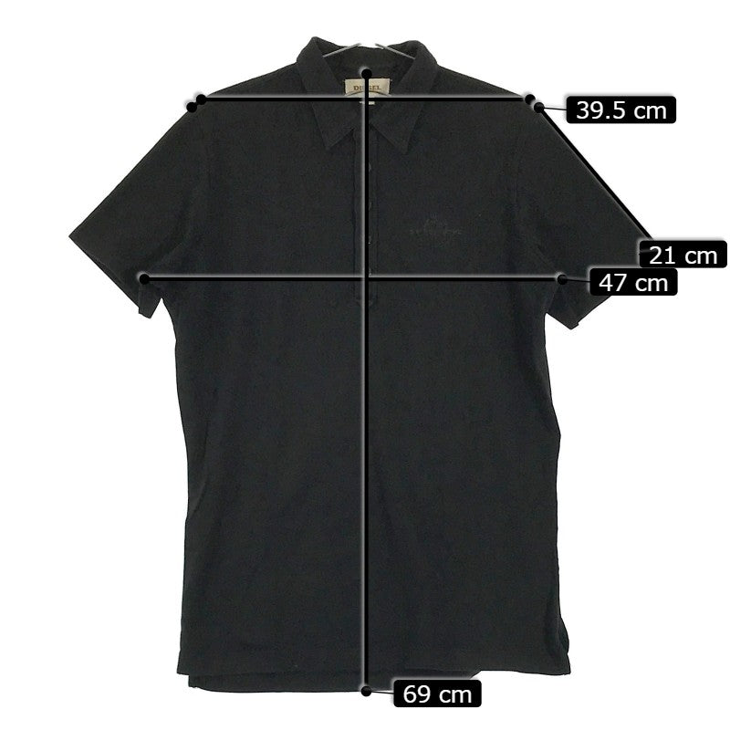 【12941】 DIESEL ディーゼル ポロシャツ カットソー サイズS ブラック バックプリント カジュアル ゆったり カッコイイ メンズ