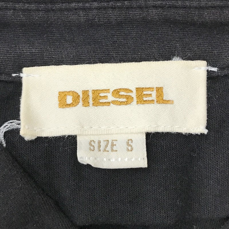 【12941】 DIESEL ディーゼル ポロシャツ カットソー サイズS ブラック バックプリント カジュアル ゆったり カッコイイ メンズ