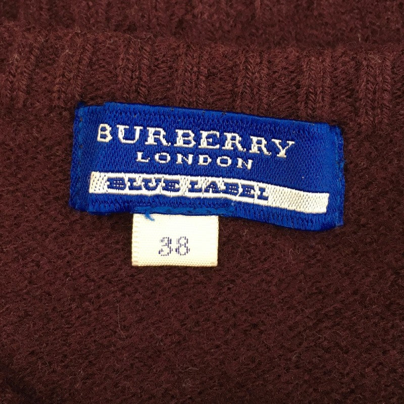 【13223】 BURBERRY BLUE LABEL バーバリーブルーレーベル アウター サイズ38 / 約M ワインレッド ゆったり ロゴマーク レディース