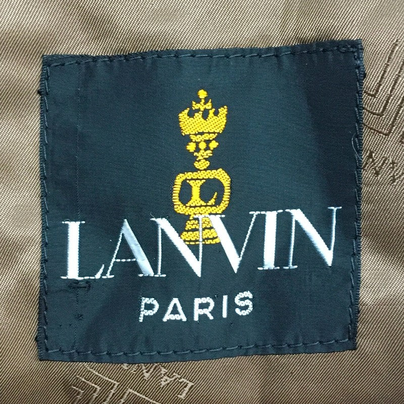 【14191】 LANVIN ランバン コート ブラウン シンプル ゆったり フォーマル スタイリッシュ サイズXL相当 ボタン レディース