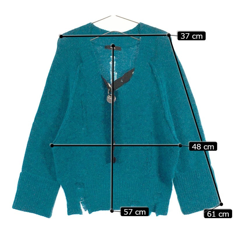 【14257】 新古品 DIESEL ディーゼル セーター サイズXXS ターコイズブルー シンプル オシャレ ベルト ダメージ加工 レディース
