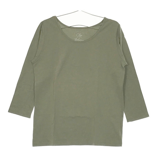 【14440】 studioCLIP スタジオクリップ 長袖Tシャツ ロンT カットソー サイズLL グリーン シンプル くすみカラー レディース