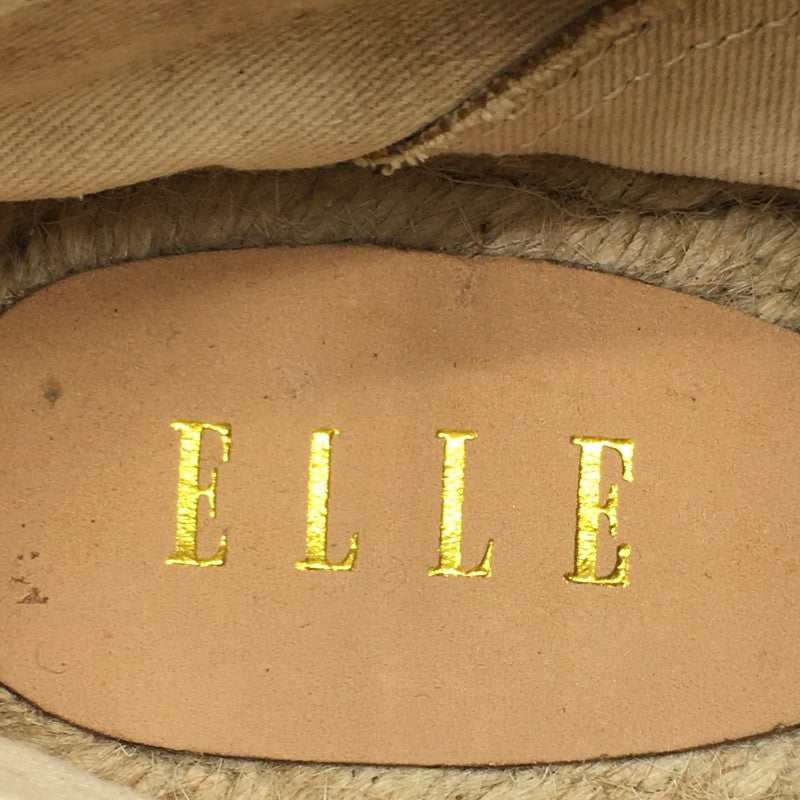 【14565】 新古品 ELLE エル スニーカー 靴 サイズ38 ブラウン カジュアル サイズ24cm 厚底 光沢 ユニーク レディース 定価6990円