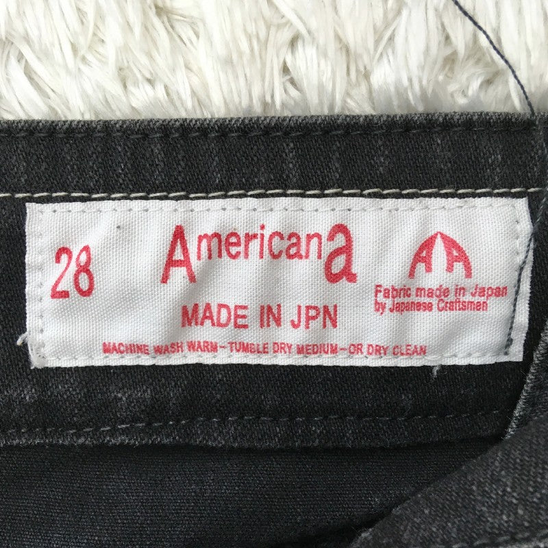 【15215】 AMERICANA アメリカーナ ミニスカート サイズ28 / 約S ブラック 日本製 ベルトループ カッコいい オシャレ レディース