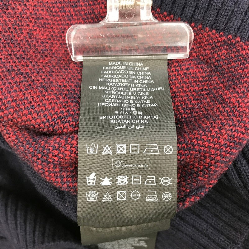 【15261】 新古品 G-STAR RAW ジースターロウ セーター サイズS ネイビー タートルネック チェック柄 可愛い ロゴ 暖かい レディース