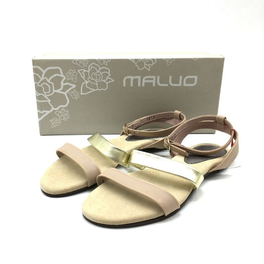 【15777】 MALUO マルオ サンダル 靴 サイズ24.0 / 約L アイボリー エレガント 大人 オシャレ バックストラップ レディース 定価20000円