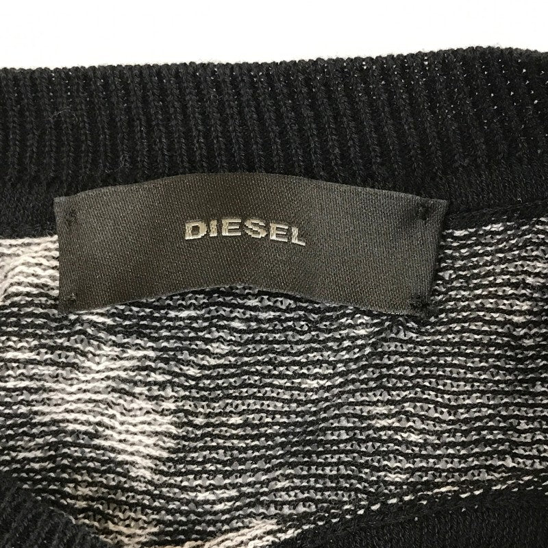 【15917】 新古品 DIESEL ディーゼル セーター サイズXS ブラック ブランドロゴ入り 総柄 花柄 カジュアル 上品 レディース