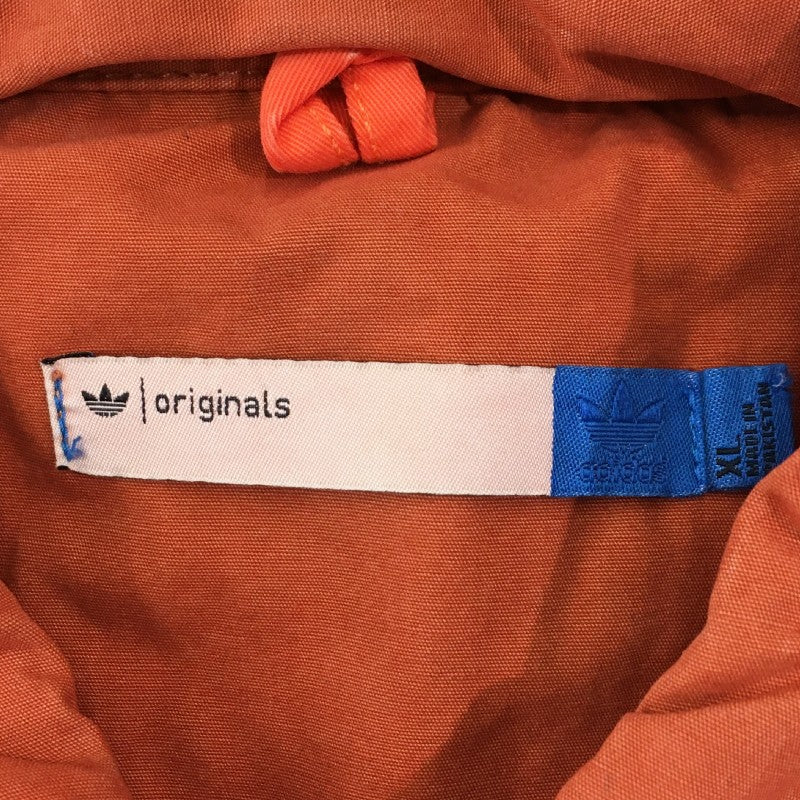 【15966】 adidas Originals アディダスオリジナルス ジャケット サイズXL オレンジ バイカラー フラップポケット 防寒 襟付き メンズ