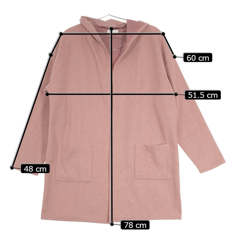 【16378】 IGNIO イグニオ コート サイズM ピンク シンプル ポケット フード 長袖 カジュアル かわいい おしゃれ レディース