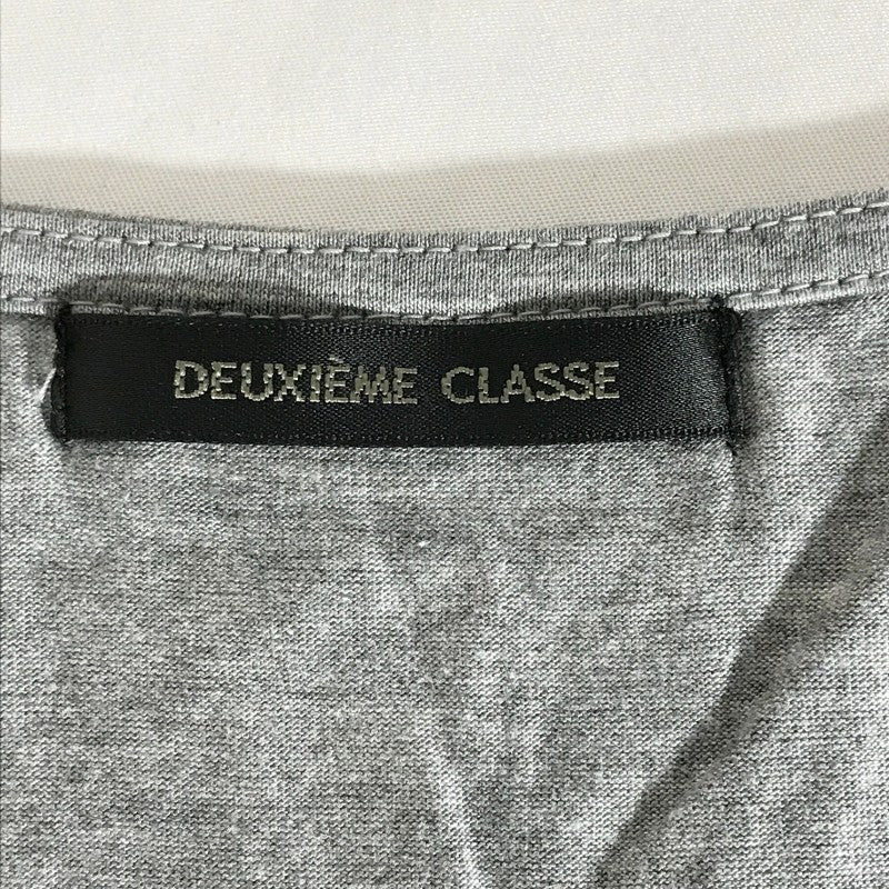 【16841】 Deuxieme Classe ドゥーズィエムクラス 長袖Tシャツ ロンT カットソー グレー サイズM相当 Vネック 無地 シンプル レディース