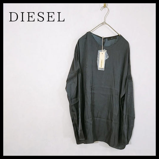 【17306】 DIESEL ディーゼル シャツ XS 黒 サラサラ 無地 ラフ カジュアル おしゃれ 楽ちん きれいめ