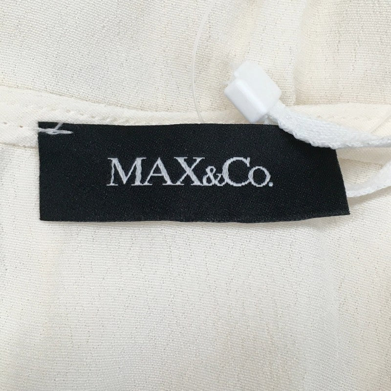 【17414】 新古品 MAX&Co. マックスアンドコー 長袖ブラウス サイズUSA06 / 約L ホワイト 薄地 リボン 袖紐 クルーネック レディース