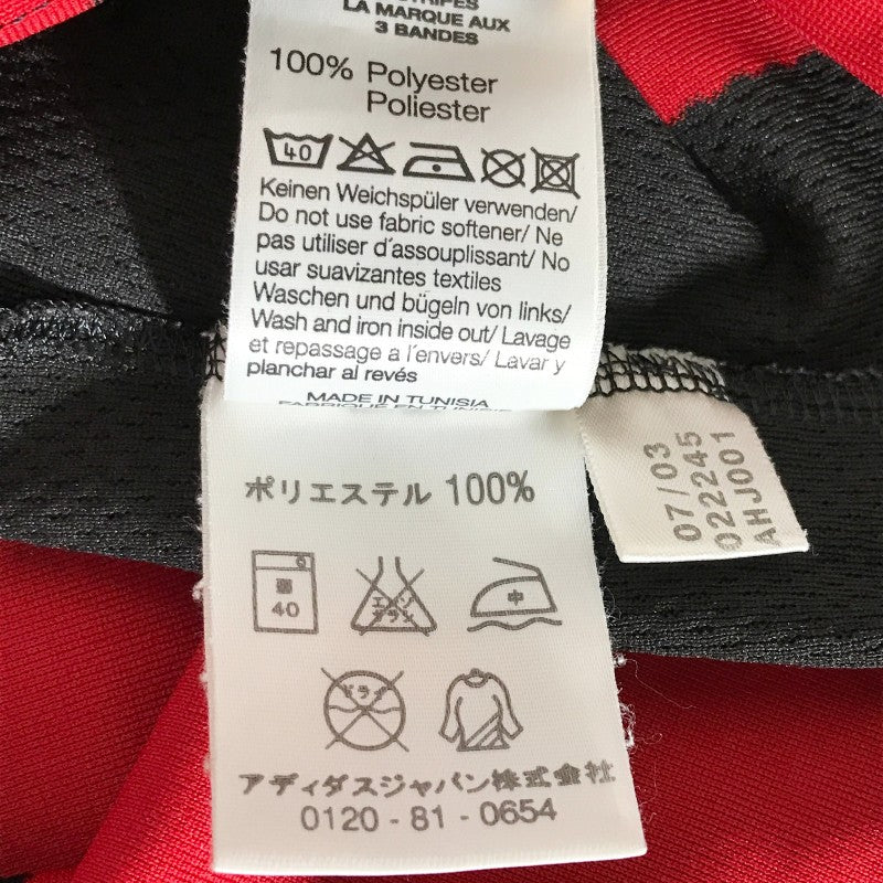 【19005】 adidas アディダス 半袖Tシャツ カットソー サイズM レッド 薄手 ロゴ マーク ストライプ 動きやすい カッコイイ メンズ
