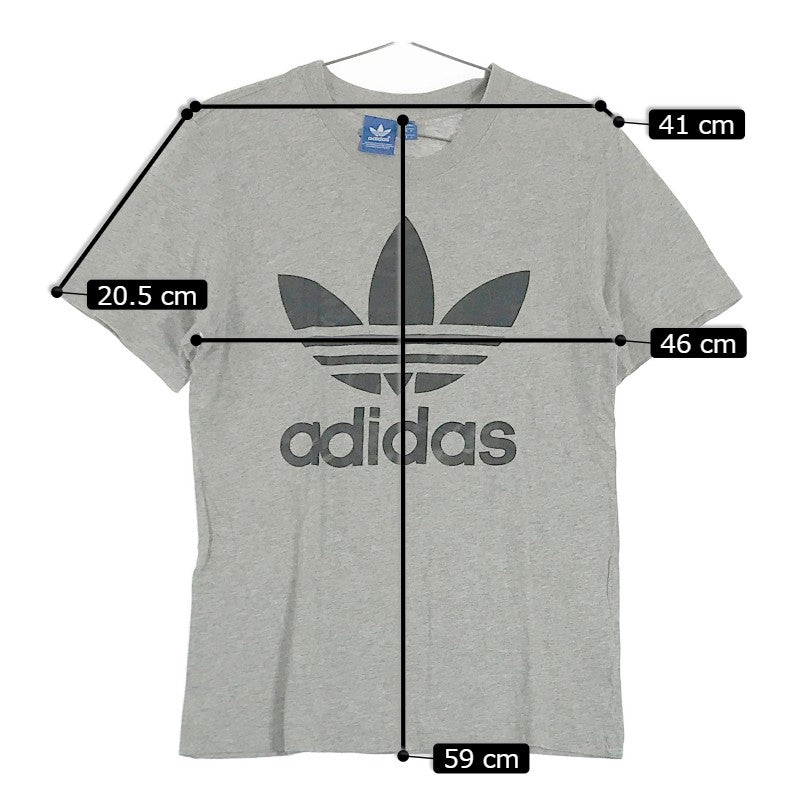 【20915】 adidas アディダス 半袖Tシャツ カットソー サイズS グレー ブランドロゴ シンプル カジュアル 動きやすい 普段着 メンズ