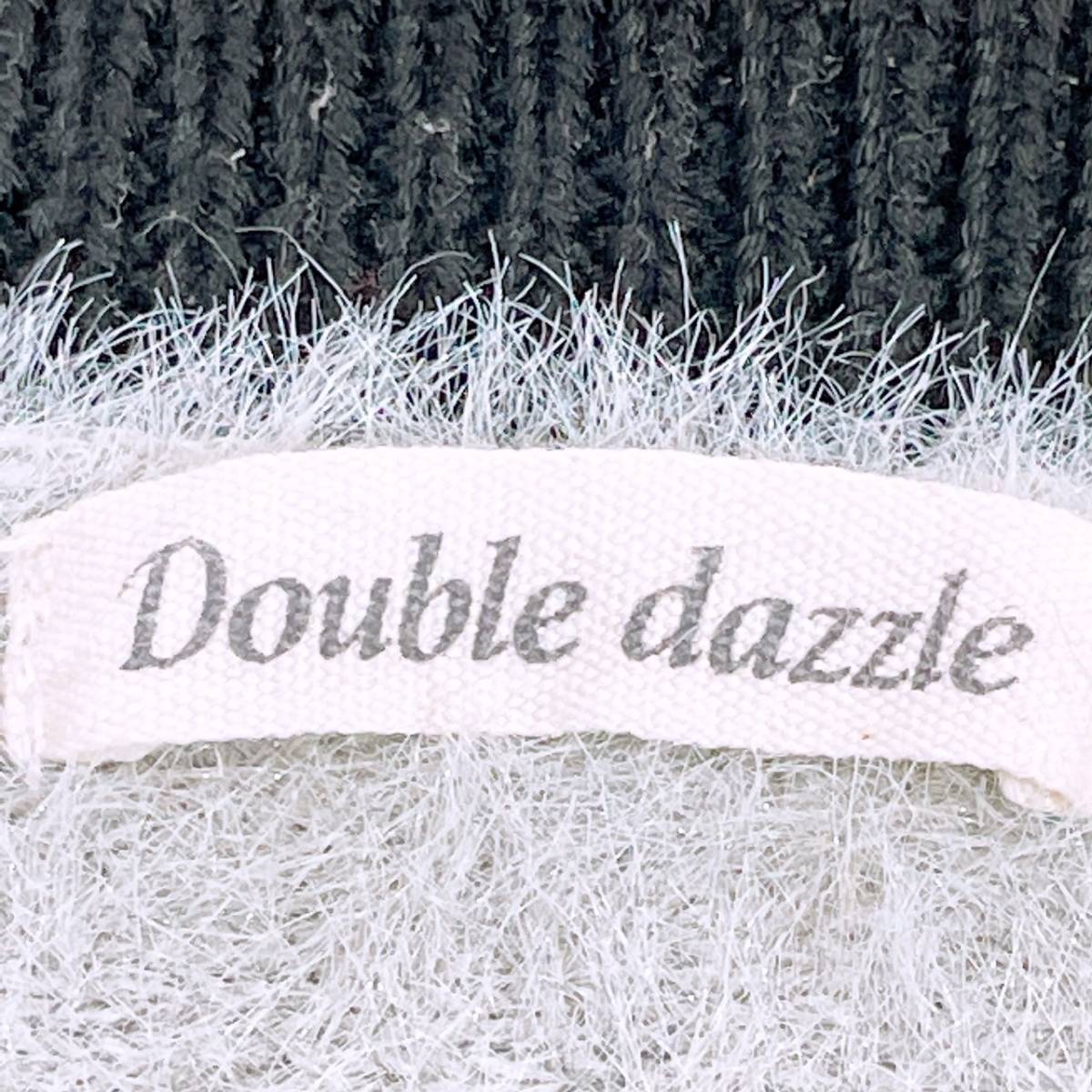 レディースM Double dazzle トップス セーター 長袖セーター ニットセーター ブルー ストライプ 丸ネック 秋冬 ダブルダージル 【22358】