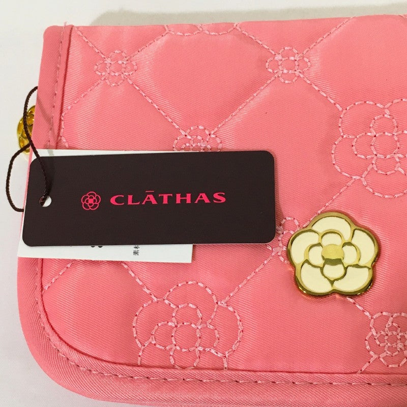 【24679】 新古品 CLATHAS クレイサス ポーチ ピンク 花柄 コンパクト マルチケース 可愛い 抗菌防臭加工 未使用 レディース