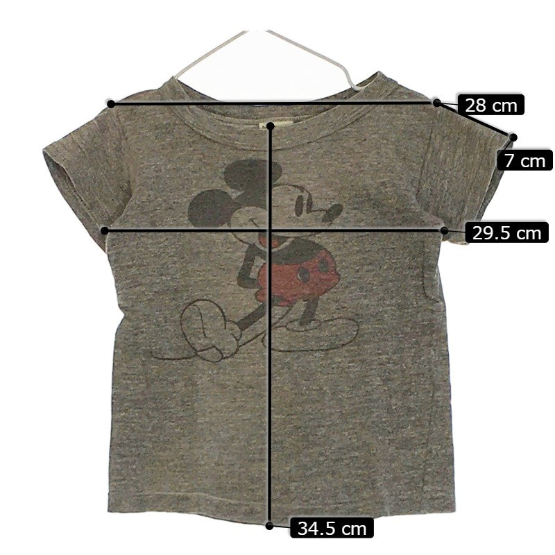 【24973】 DENIMU DUNGAREE デニムダンガリー 半袖Tシャツ カットソー サイズ100 グレー ミッキーマウス 動きやすい 着やすい キッズ
