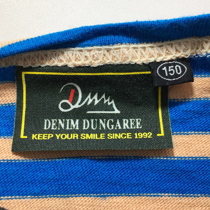 【24974】 DENIM DUNGAREE デニムダンガリー 長袖Tシャツ ロンT カットソー サイズ150 マルチカラー ボーダー ワンピース キッズ