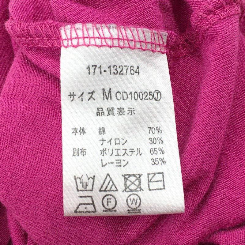【26564】 INGNI イング トップス サイズM ピンク レース おしゃれ 刺繍 ビビッドカラー かわいい 通気性 袖の幅が広い レディース
