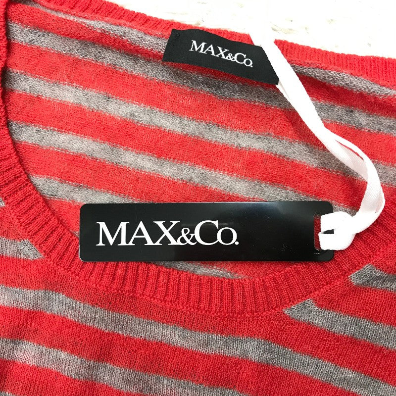 【27171】 新古品 MAX&Co. マックスアンドコー トップス サイズS レッド タグ付き ボーダー柄 セーター オシャレ カジュアル レディース