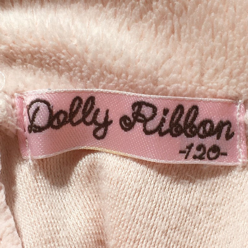【27675】 Dolly Ribbon ドーリーリボン トップス サイズ120 ピンク ふわふわ パール フリル 可愛い ガーリー 女の子用 無地 キッズ
