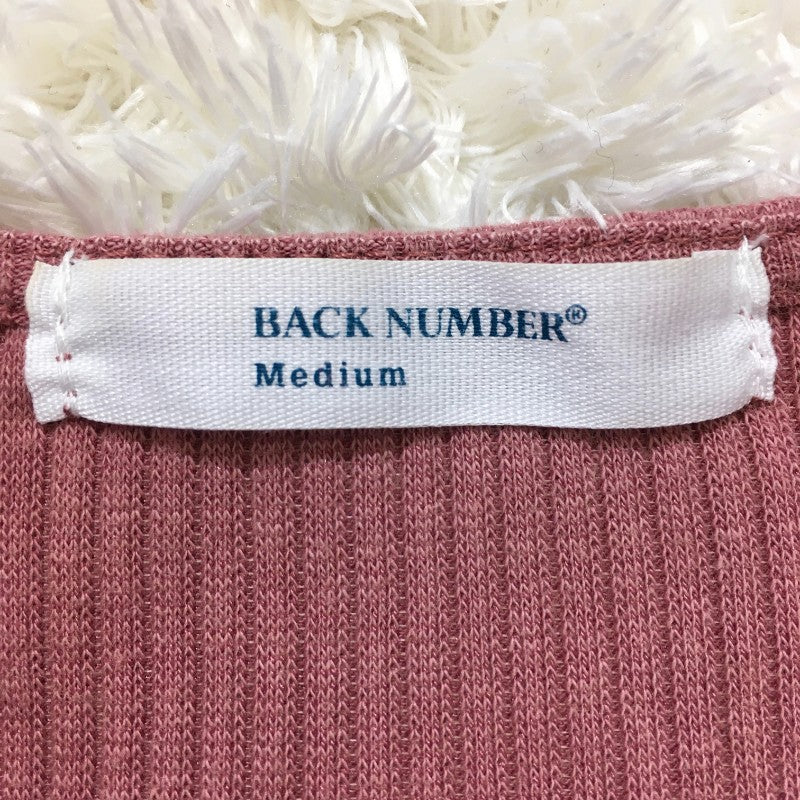 【27820】 BACK NUMBER バックナンバー 長袖シャツ サイズM ピンク Vネック 濃いピンク シンプル レディース