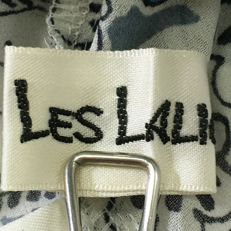 【28331】 les lalique レラリック 七分袖ブラウス サイズ11 / 約L ホワイト Vネック 透け感 涼しげ フリル フレアスリーブ レディース