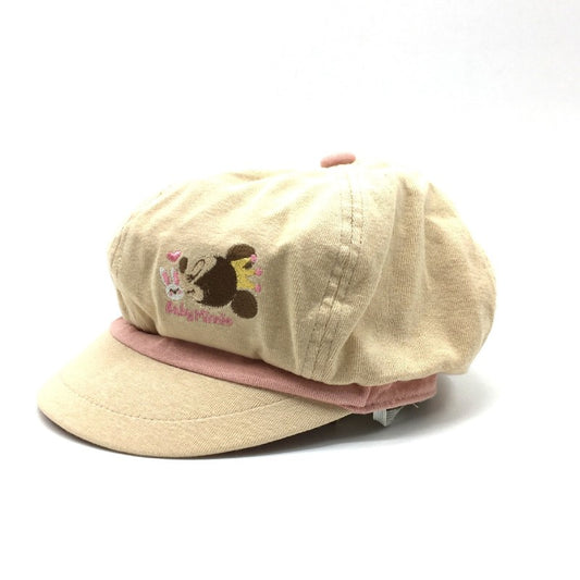 【28567】 Disney ディズニー キャップ 帽子 サイズ52cm ピンク ミニーマウス ワンポイント かわいい ゴム紐付き キッズ