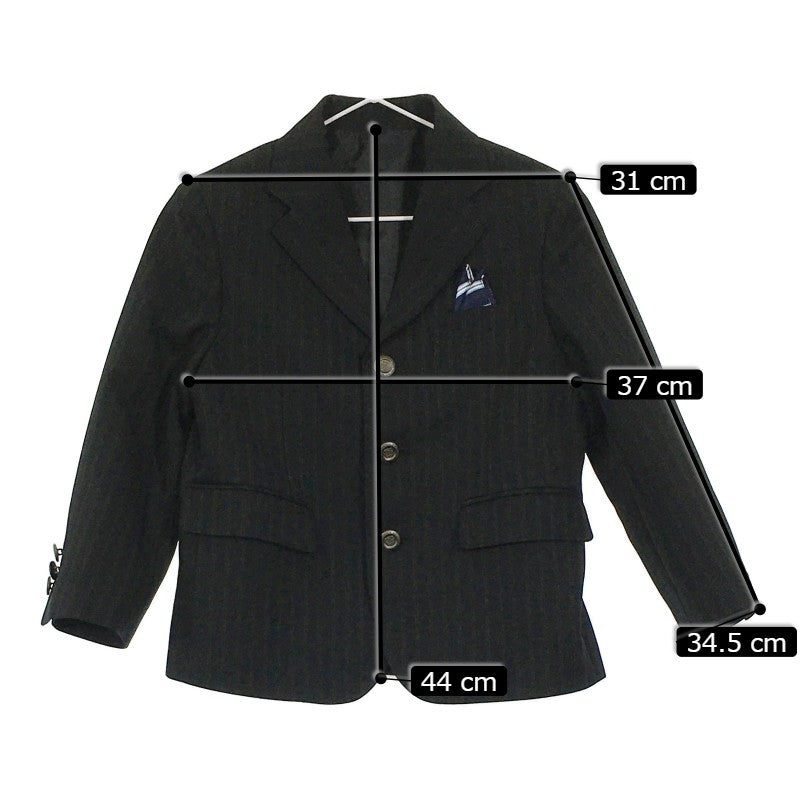 【28660】 ジャケット サイズ110 ブラック 胸ポケット 飾り付き カッコいい ポケット付き 入学式 卒業式 襟付き シンプル キッズ