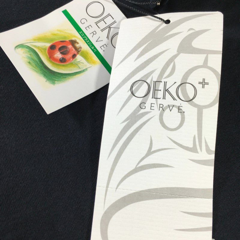 【29047】 新古品 OEKO GERVE 長袖シャツ サイズ44 / 約M ブラック ハイネック シンプル 綿100% シャリシャリ感 レディース