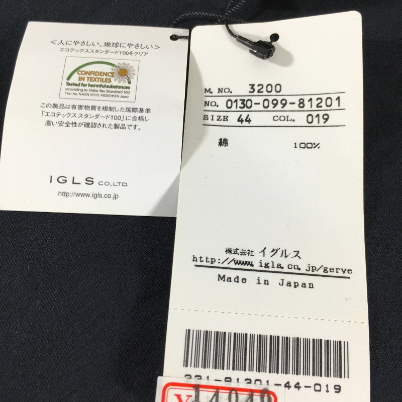 【29047】 新古品 OEKO GERVE 長袖シャツ サイズ44 / 約M ブラック ハイネック シンプル 綿100% シャリシャリ感 レディース
