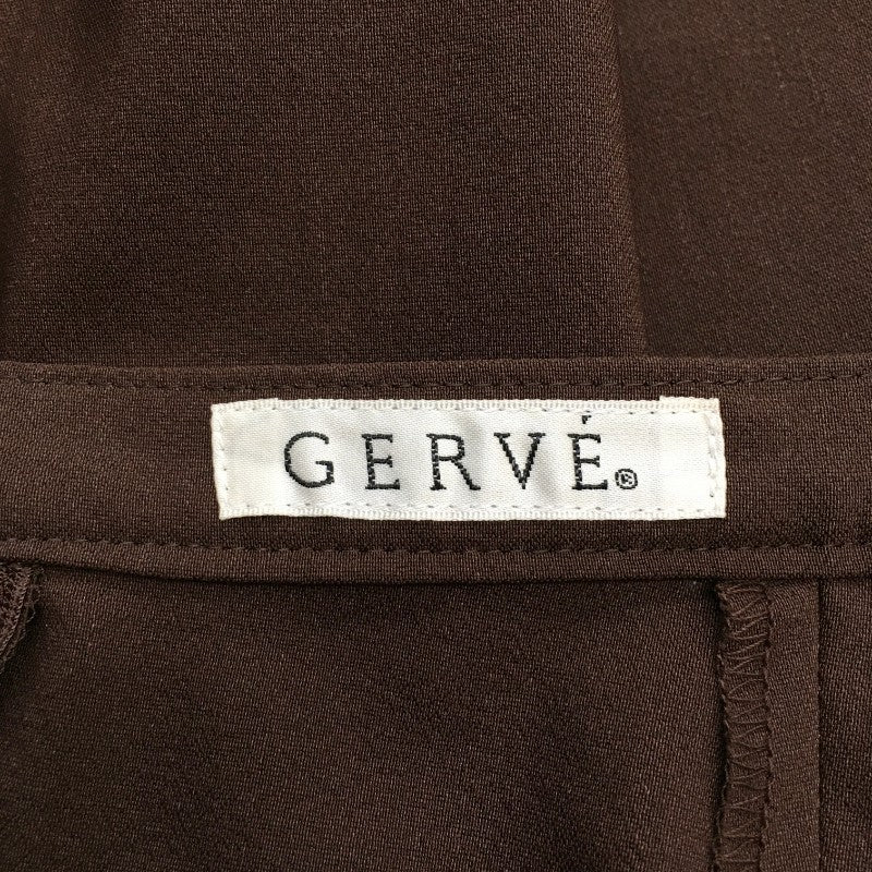 【29074】 新古品 GERVE ジェルベ ロングスカート サイズ42 / 約XL(LL) ダークブラウン 無地 高級 エレガント 大人 レディース