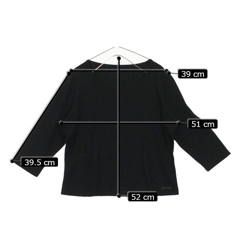 【29077】 新古品 GERVE 七分袖Tシャツ カットソー サイズ42 / 約M ブラック シンプル 左端にロゴ入り 着やすい レディース 定価15120円