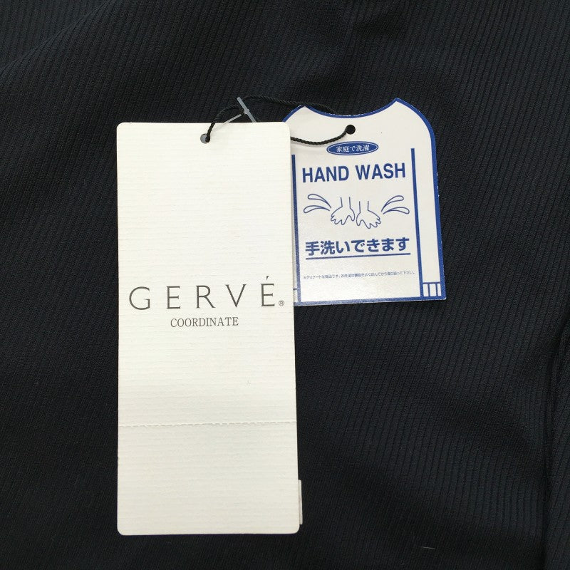 【29077】 新古品 GERVE 七分袖Tシャツ カットソー サイズ42 / 約M ブラック シンプル 左端にロゴ入り 着やすい レディース 定価15120円