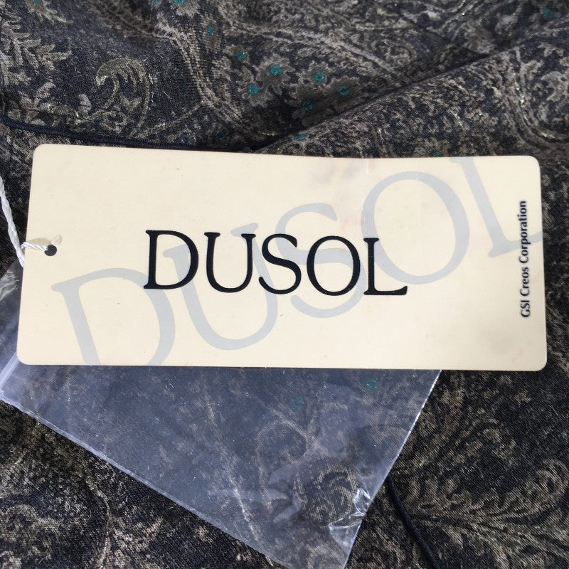 【29093】 新古品 DUSOL デュソール 七分袖シャツ サイズ9 / 約M ブラック 総柄 ゴージャス 上品 かっこいい レディース 定価17000円