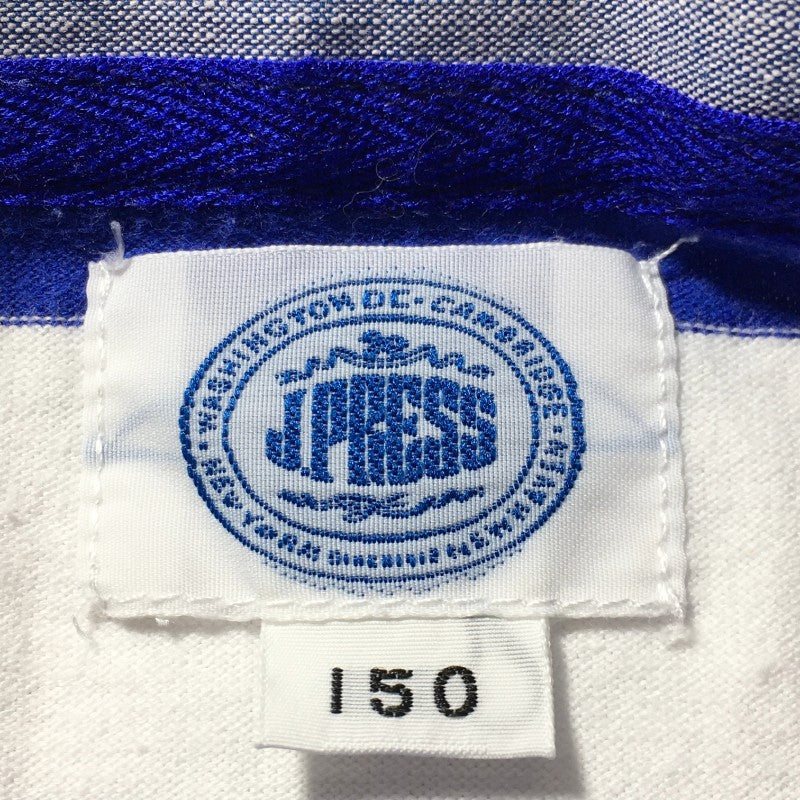【29352】 J.PRESS ジェイプレス 長袖シャツ サイズ150 ブルー マリンカラー ボーダー 横縞 さわやか かっこいい オシャレ 男の子 キッズ